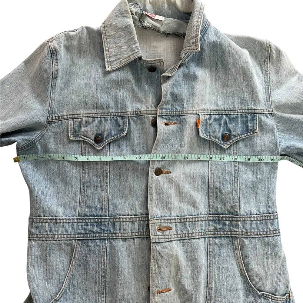 Vintage 70s Levi’s Orange Tab Denim Chore Coat USA Made Large - Picture 4 of 9